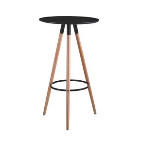 1 Mesa Bistro Alecrim Rivatti 105 cm -Altura- Tampo em MDF Preto e Base em Madeira